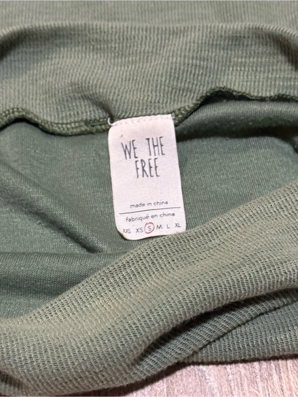 Free People Pullover Slouchy Off the Shoulder Long Sleeve Sage Green Size Small